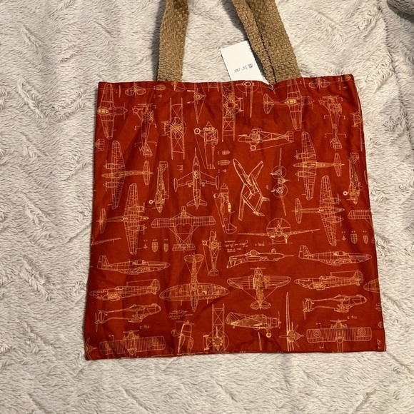 New Reversible Airplane Themed Tote - Picture 3 of 4